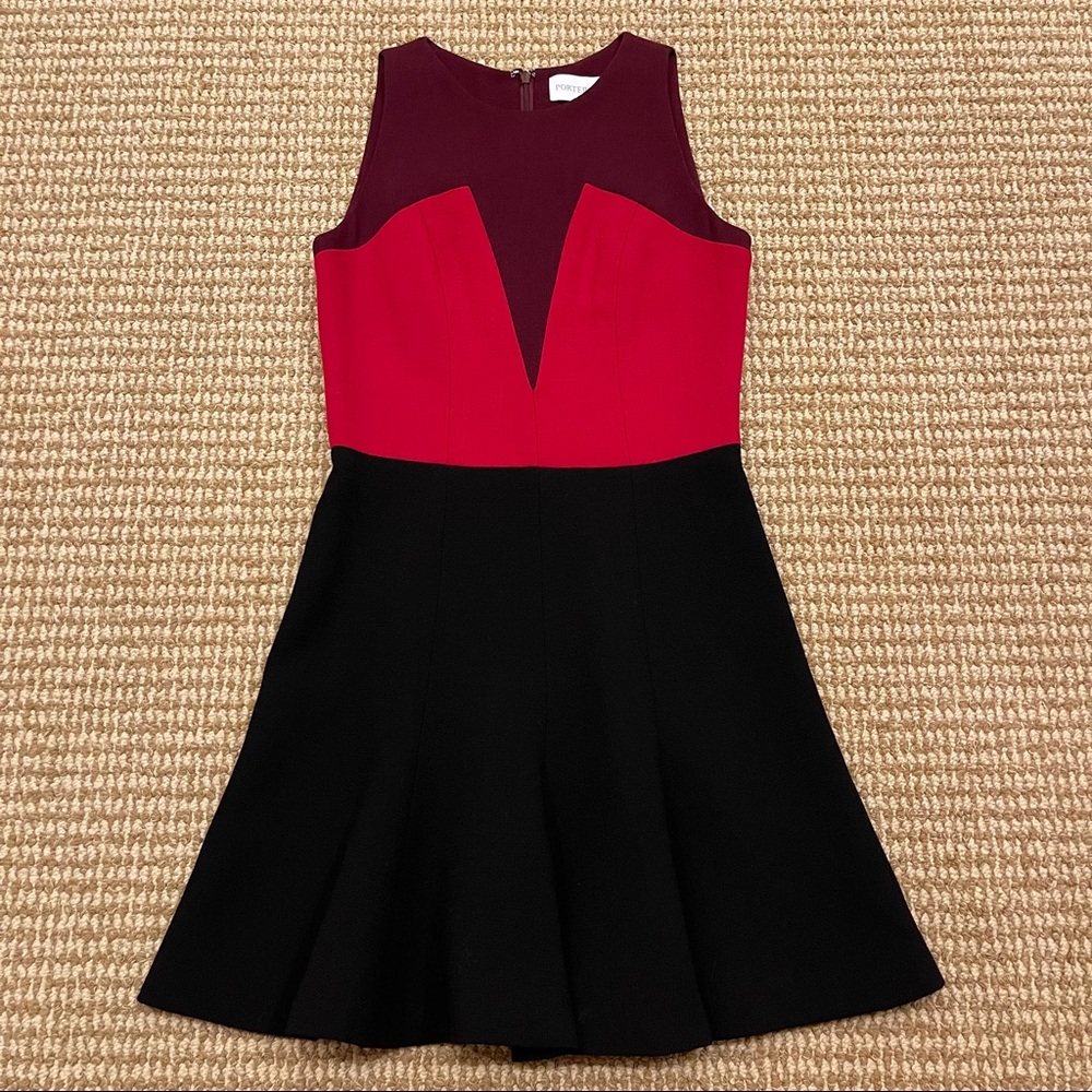 Porter Grey Color Block Sleeveless Dress 0